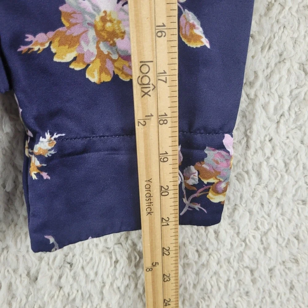 Lauren Ralph Lauren Top‎ Women's Size Small Blue Navy Yellow Floral Sleepwear